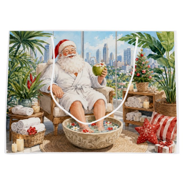 Santa Claus Weihnachts-Spa Große Geschenktüte (Vorderseite)