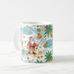 Santa Claus Weihnachtsangeln im Sommer Kaffeetasse
