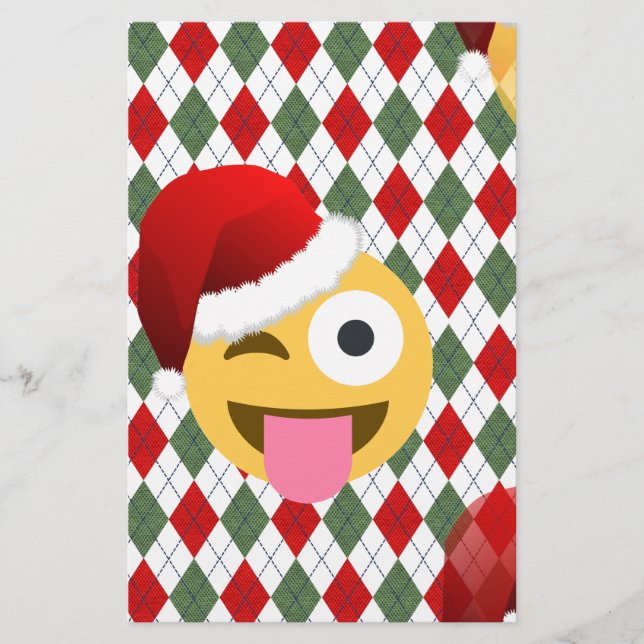 santa claus wink emoji briefpapier (Vorderseite)