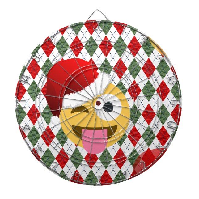 santa claus wink emoji dartscheibe (vorne)