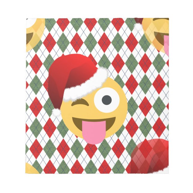 santa claus wink emoji notizblock (Vorderseite)