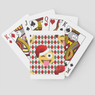 santa claus wink emoji spielkarten