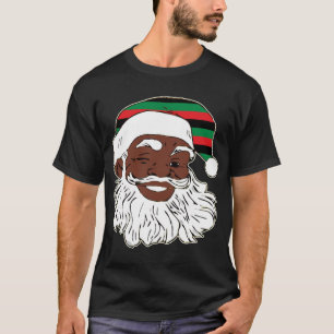 Santa Claus Winking Christmas Pan Afrikanischer Fl T-Shirt