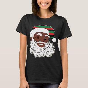 Santa Claus Winking Christmas Pan Afrikanischer Fl T-Shirt