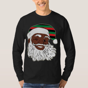 Santa Claus Winking Christmas Pan Afrikanischer Fl T-Shirt
