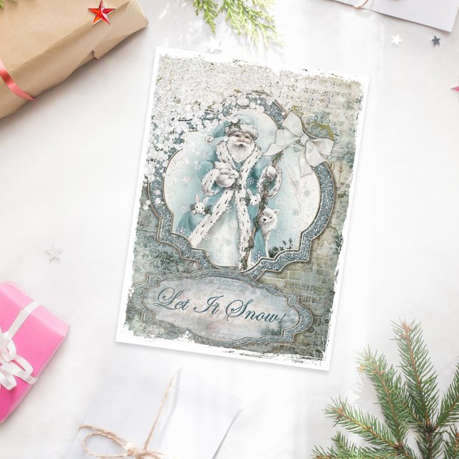 Santa Claus Winter Lassen Sie es Schnee blauer Han Seidenpapier (Von Creator hochgeladen)