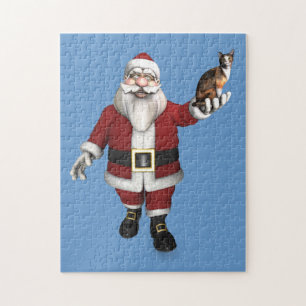 Santa Claus With Calico Cat Puzzle