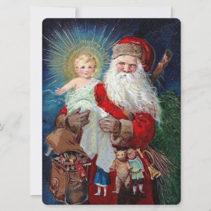 Santa Claus with Christ Child Feiertagskarte