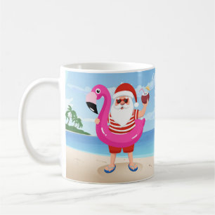Santa Claus with flamingo Kaffeetasse