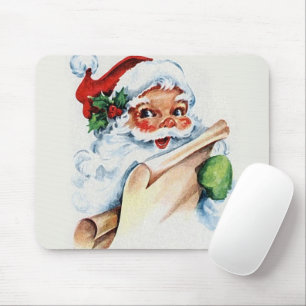 Santa Claus with his Christmas list scroll Mousepad