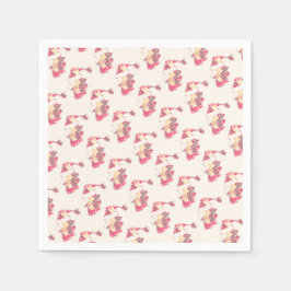 Santa Claus Word Cloud Ho Typografy Red White Serviette