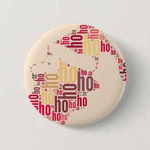 Santa Claus wordcloud Ho Ho Ho Button