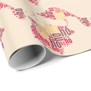 Santa Claus wordcloud Ho Ho Ho Geschenkpapier