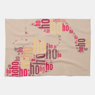 Santa Claus wordcloud Ho Ho Ho Handtuch