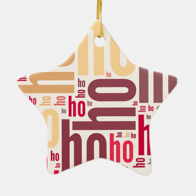 Santa Claus wordcloud Ho Ho Ho Keramikornament (Hinten)