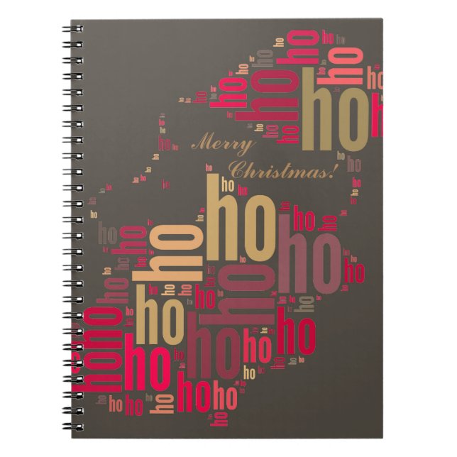Santa Claus wordcloud Ho Ho Ho Notizblock (Vorderseite)