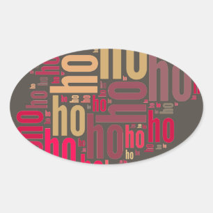 Santa Claus wordcloud Ho Ho Ho Ovaler Aufkleber