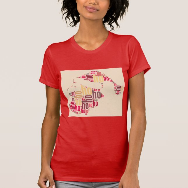 Santa Claus wordcloud Ho Ho Ho T-Shirt (Vorderseite)