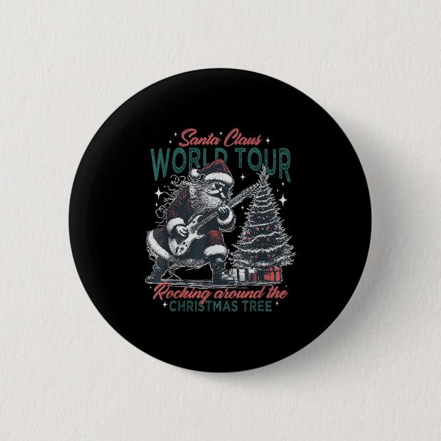 Santa Claus World Tour Rocking Around The Christma Button (Vorderseite)