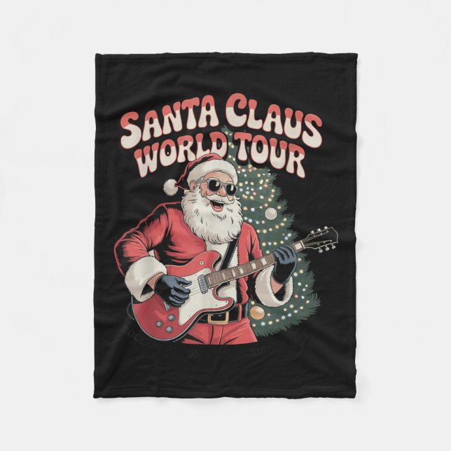 Santa Claus World Tour Rocking Around The Christma Fleecedecke (Vorderseite)