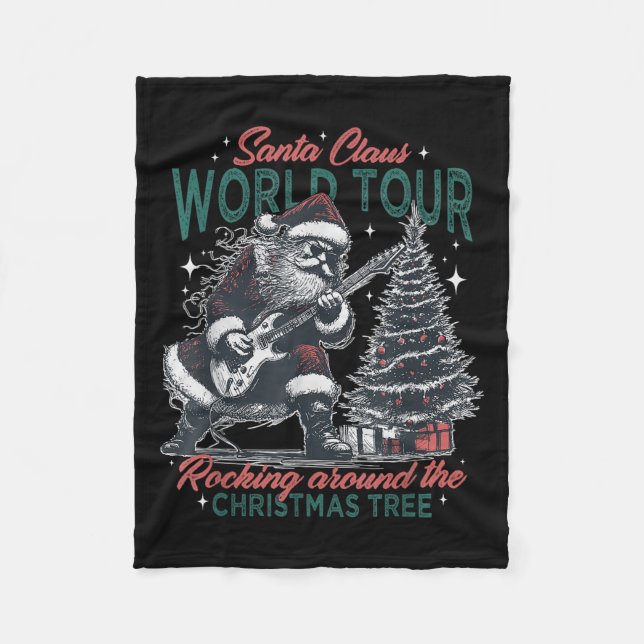Santa Claus World Tour Rocking Around The Christma Fleecedecke (Vorderseite)