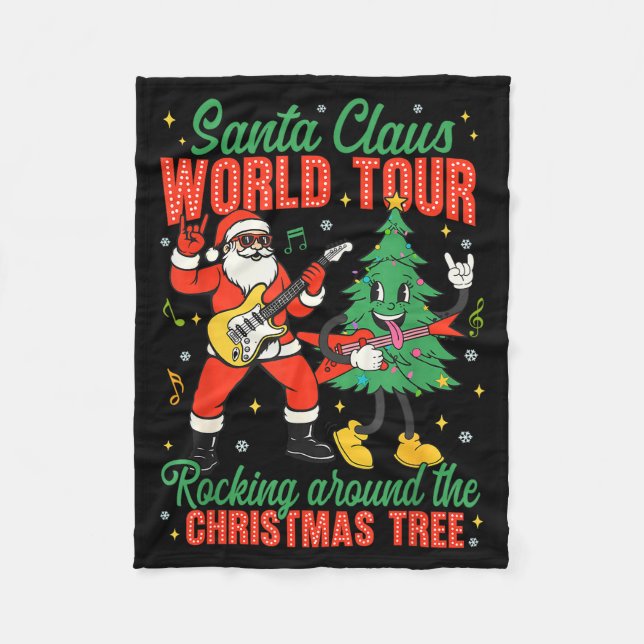 Santa Claus World Tour Rocking Around The Christma Fleecedecke (Vorderseite)