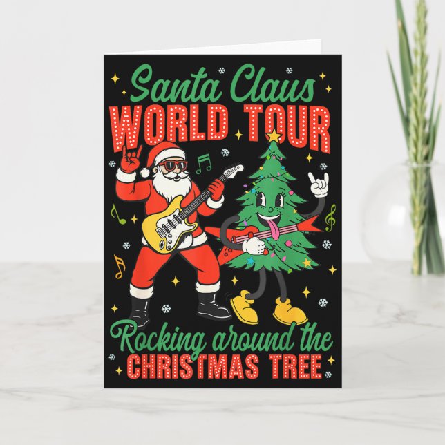 Santa Claus World Tour Rocking Around The Christma Karte (Vorderseite)
