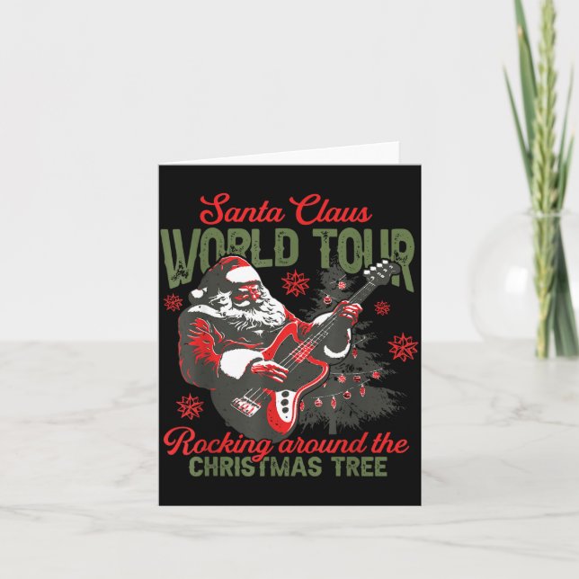 Santa Claus World Tour Rocking Around The Christma Karte (Vorderseite)
