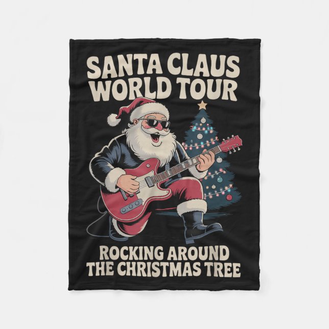 Santa Claus World Tour Rocking Fleecedecke (Vorderseite)