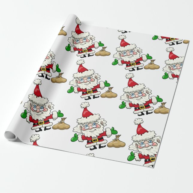 Santa Claus Wrapping Paper Geschenkpapier (Ungerollt)