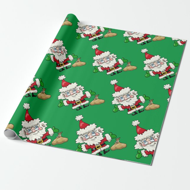 Santa Claus Wrapping Paper Geschenkpapier (Ungerollt)