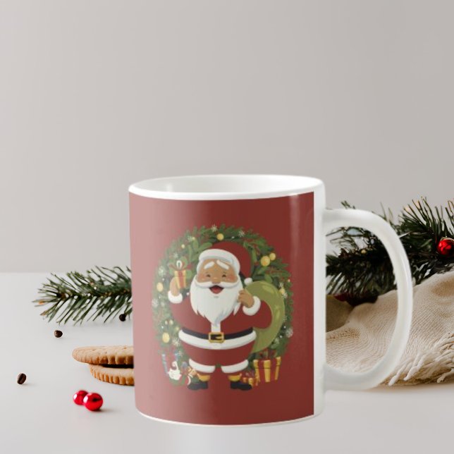 Santa Claus Wreath Coffee Tasse (Von Creator hochgeladen)