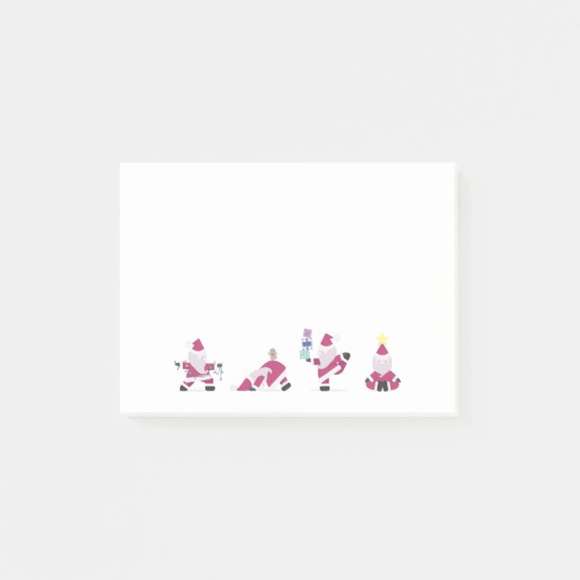 Santa Claus Yoga Holiday Jingle Christmas Meditate Post-it Klebezettel (Vorderseite)