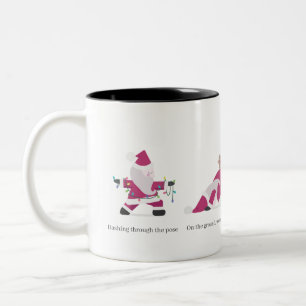 Santa Claus Yoga Holiday Jingle Christmas Meditate Zweifarbige Tasse