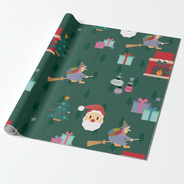 Santa claus ziana geschenkpapier (Ungerollt)
