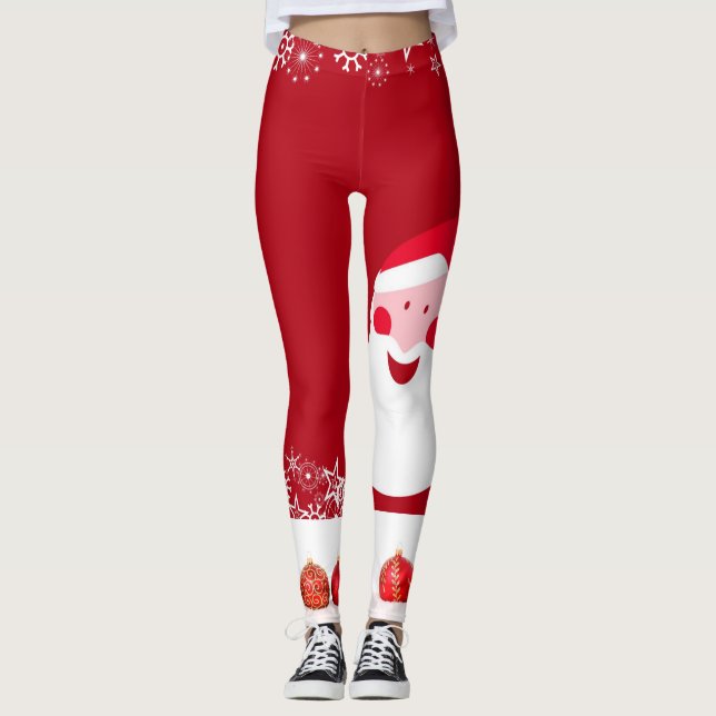 Santa Claus zur Illustration Xmas Baubles Leggings (Vorderseite)