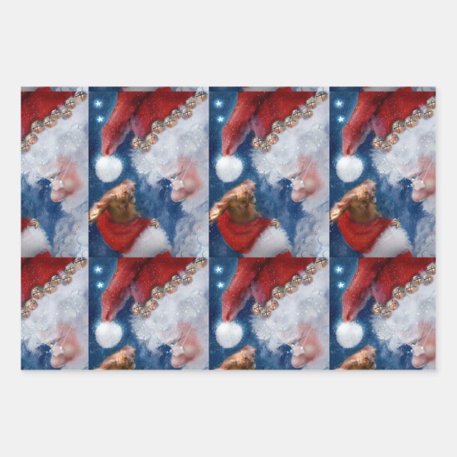Santa Clause Animal Lover Geschenkpapier Set (Vorderseite)