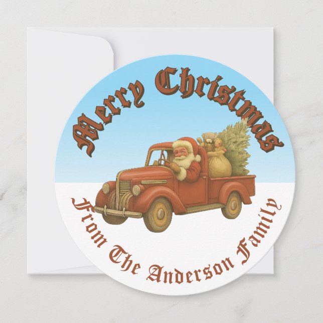 Santa Clause Autofahren Vintage LKW Weihnachten (Vorderseite)