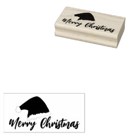 Santa Clause Hat frohe Weihnachtsschrift Gummistempel