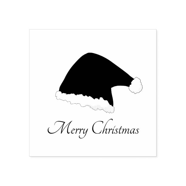 Santa Clause Hat stylish Script Holiday Gummistempel (Prägung)