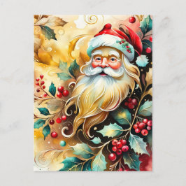 Santa Clause Portrait Feiertagspostkarte