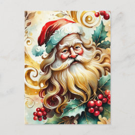 Santa Clause Portrait Feiertagspostkarte