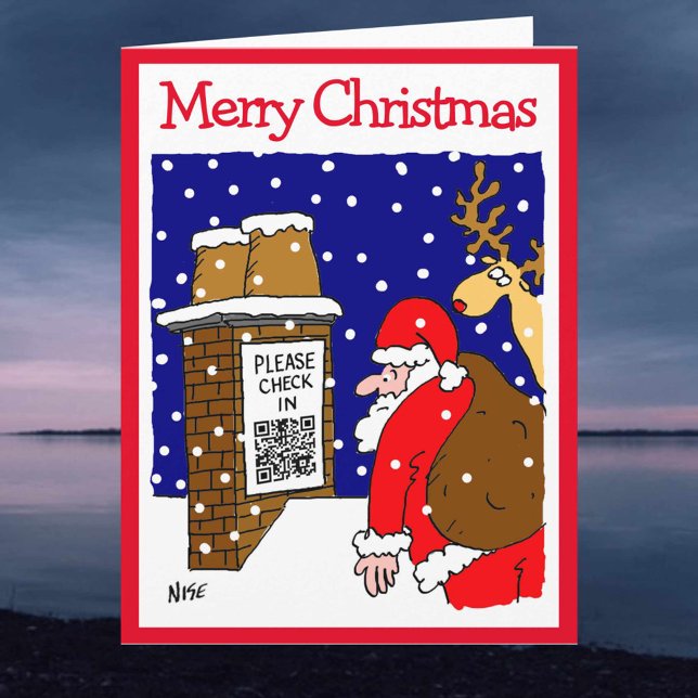 Santa Clause QR Code Design Funny Weihnachtskarte Karte (Von Creator hochgeladen)