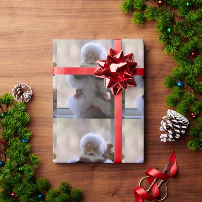 Santa Clause Reading Gift Wrap Geschenkpapier (Feiertagsgeschenk)