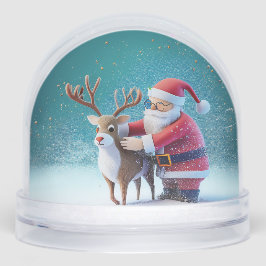 Santa Clause & Rudolf Christmas Snow Globe Schneekugeln