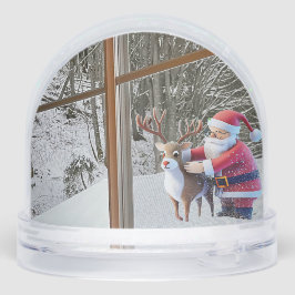 Santa Clause & Rudolf Christmas Snow Globe Schneekugeln