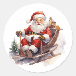 Santa Clause Runder Aufkleber