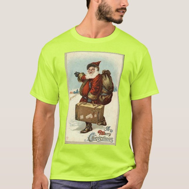 Santa Clause Suitcase Postkarte T-Shirt (Vorderseite)