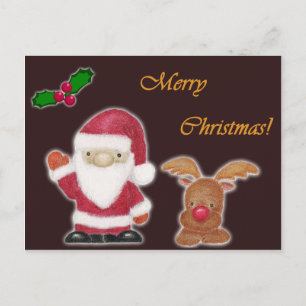 Santa Clause und die Rot-Nasen-Rentier-Postkarte Feiertagspostkarte