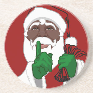 Santa Clause Untersetzer Black Santa Weihnachten